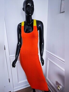 Ribbed Knit Criss Cross Tie Back Midi Dress